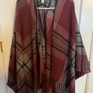 Plaid poncho.